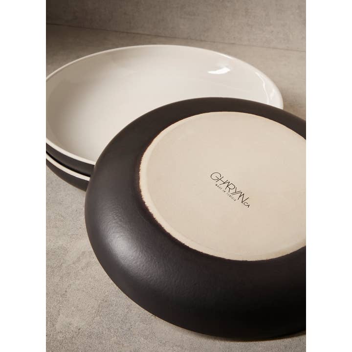 GHARYAN Stoneware & Olive Wood Tableware | USA - Wholesale Dinner Plate - Handmade Stoneware Pasta Plate | Youlha 9.4"20