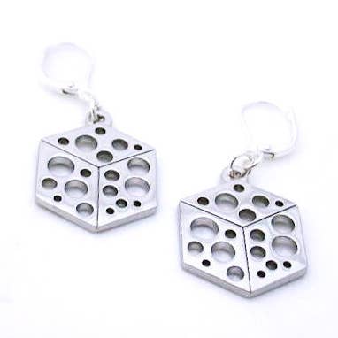 Polka Dot Top Cube Øreringe - Huller for engroshandel hos Kinzoku