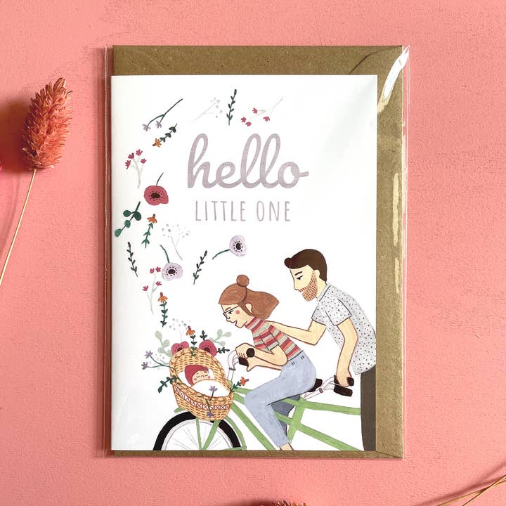 Foldet kort "Baby-kort" for engroshandel hos LISELillustration