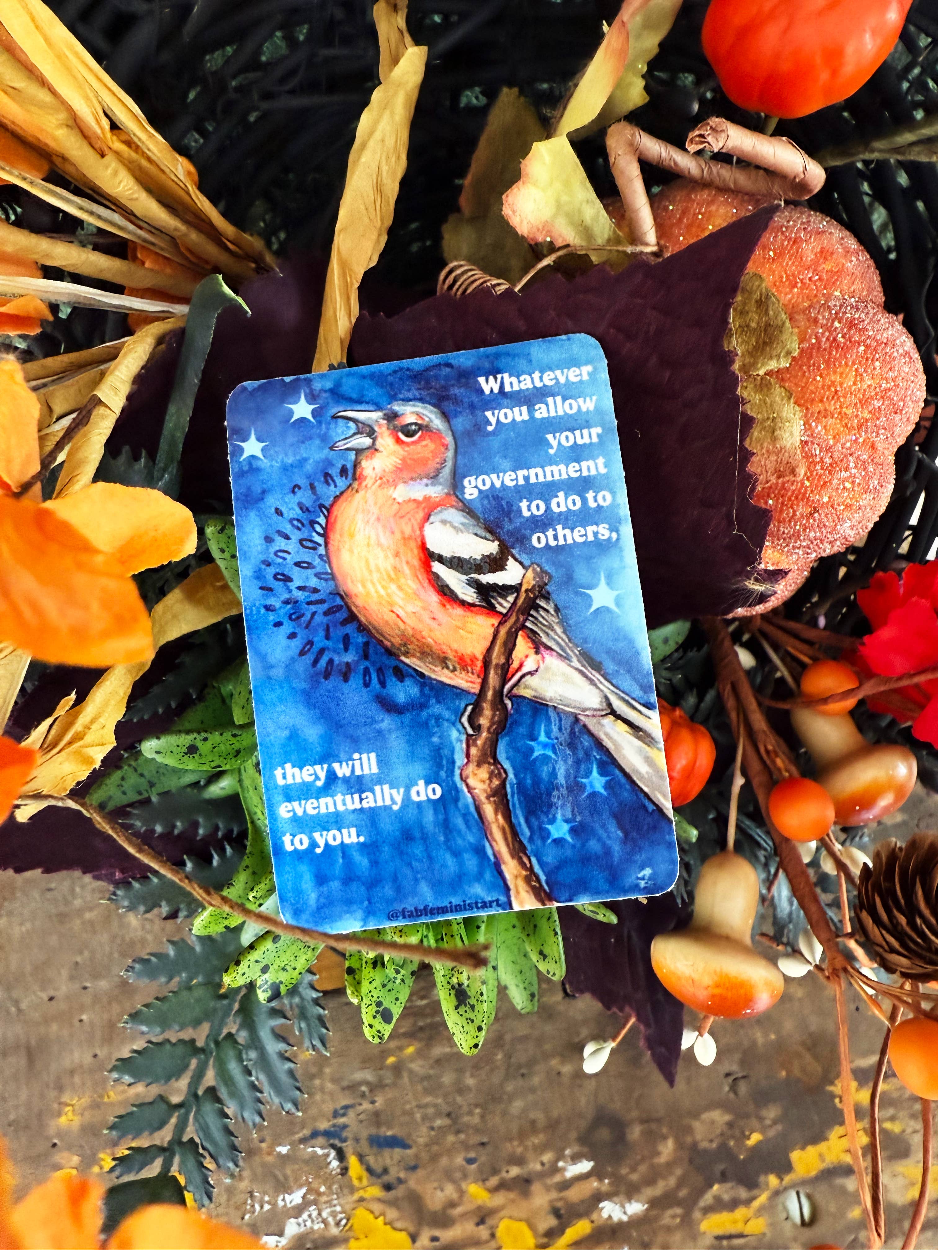 Fabulously Feminist - Wholesale Sticker - Whatever you allow your government to do to others: sticker2