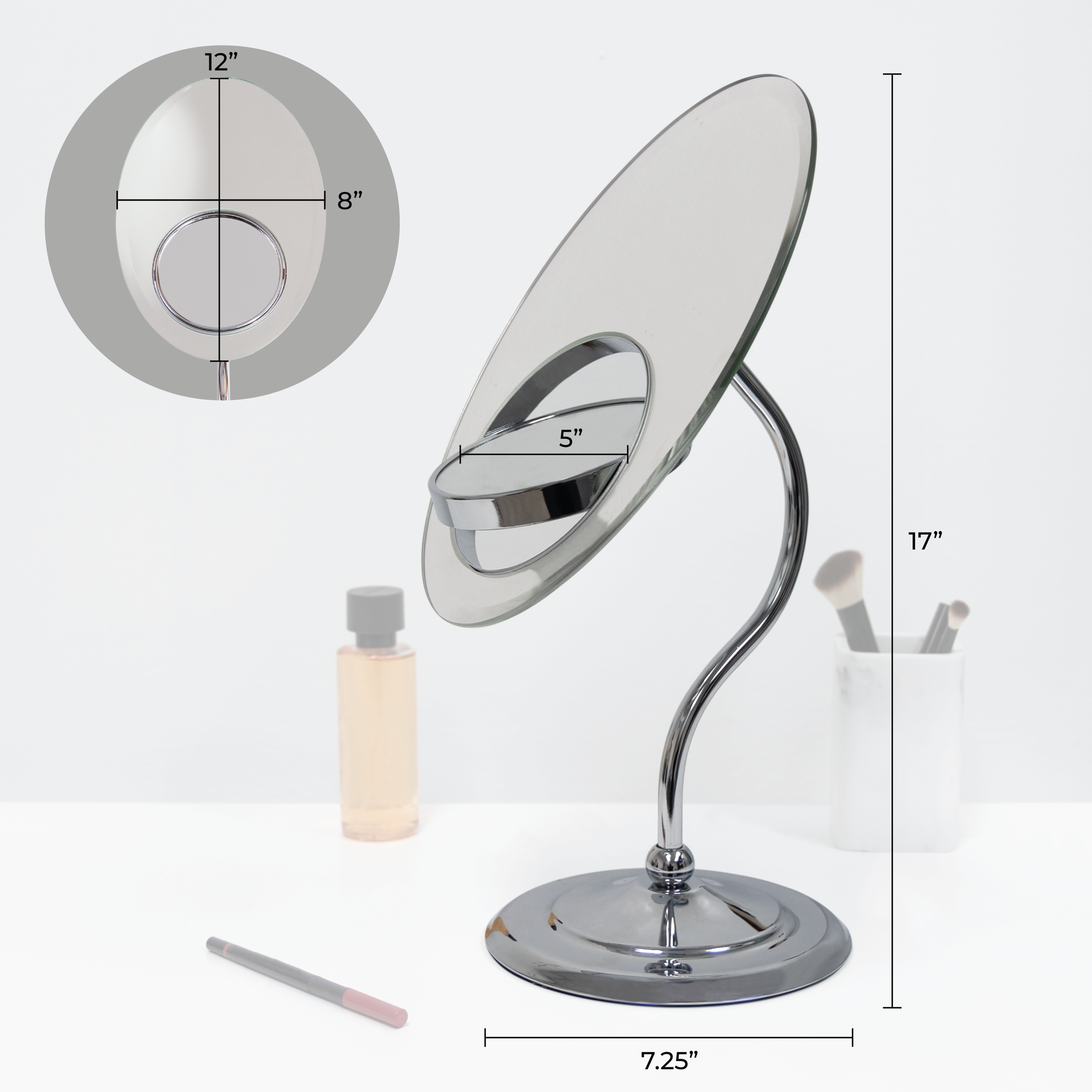 Zadro, Inc. - Wholesale Makeup Mirror - Tri-Optics Beveled Makeup Mirror with Magnification3