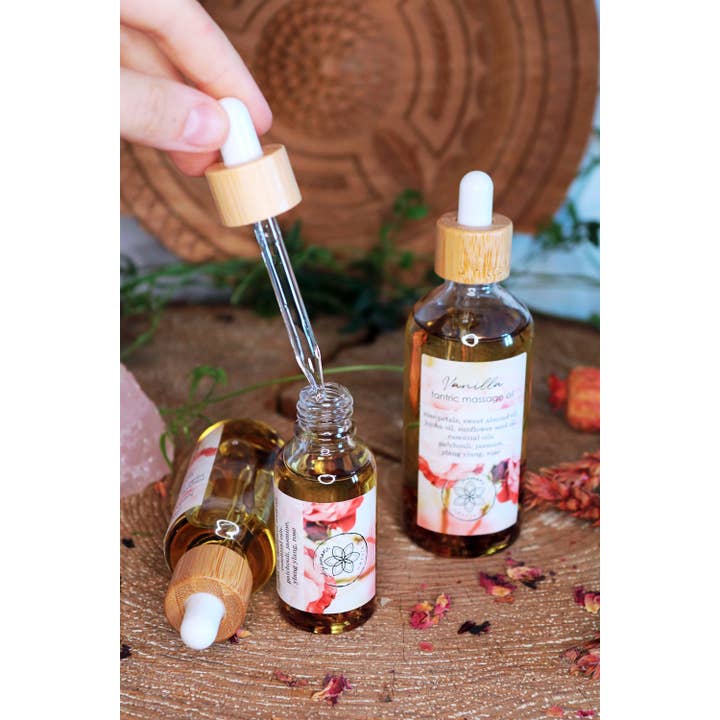 Ayamani Naturals - Vendita all'ingrosso Olio/gel per massaggi - Set di oli da massaggio tantrici, afrodisiaco alla vaniglia e speziato3