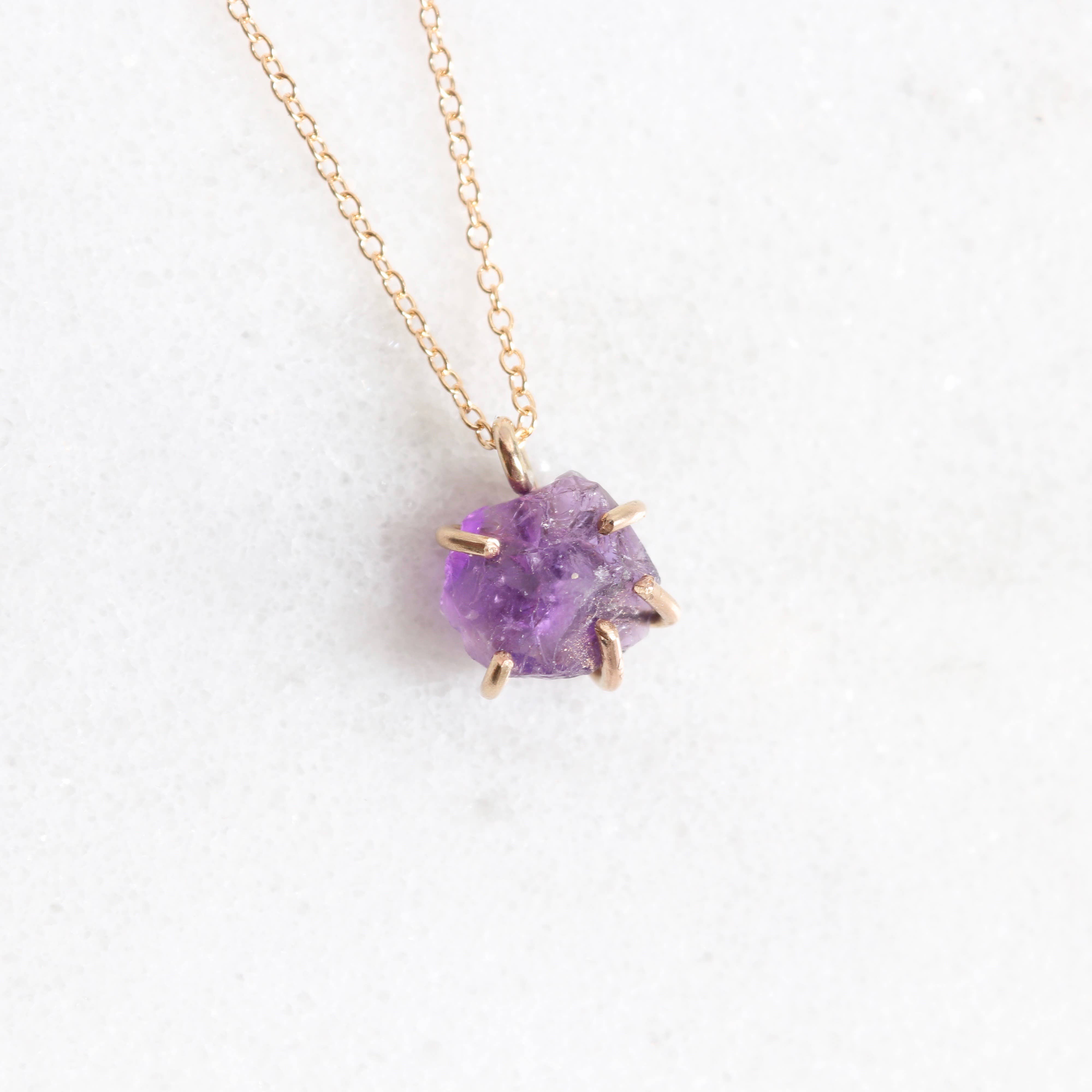 Esme - Wholesale Pendant/Charm Necklace - Raw Amethyst Crystal Necklace3