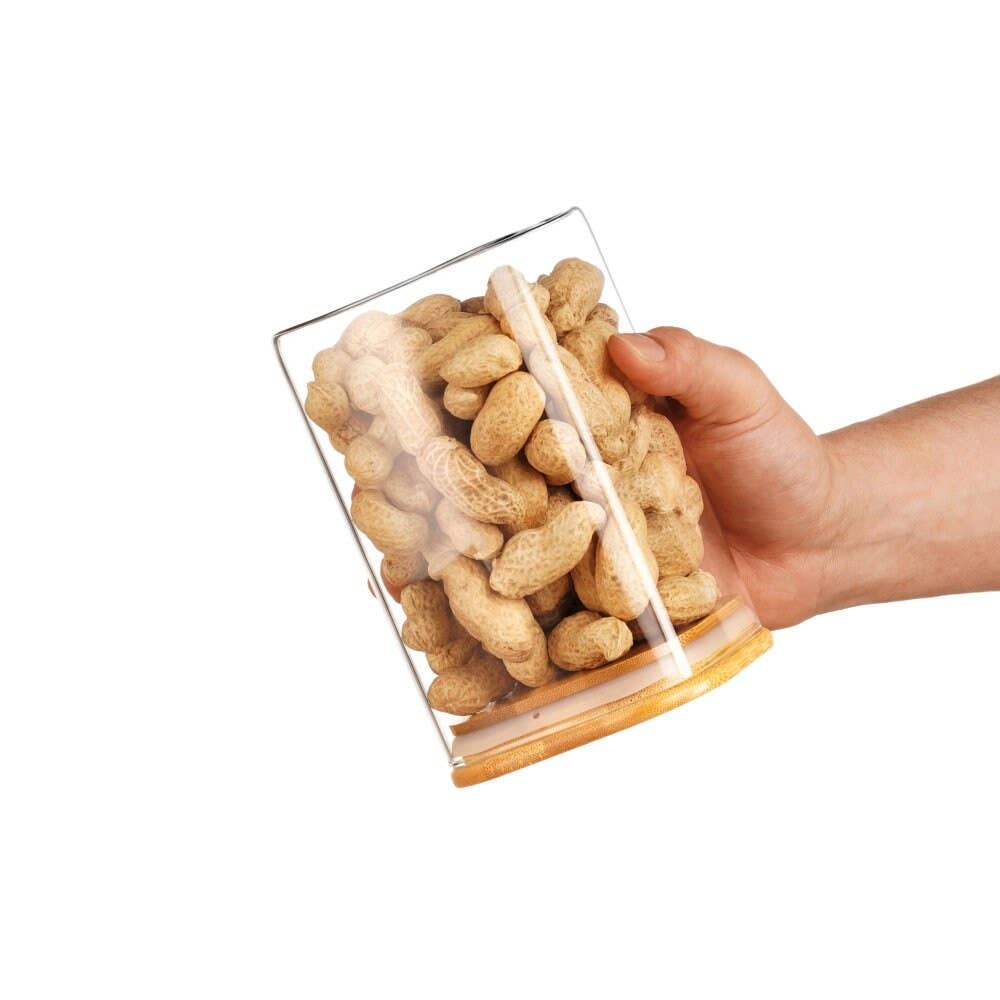 Muldale – wholesale Food storage container – Set of 5 Glass Storage Jars with Lids Airtight Borosili6