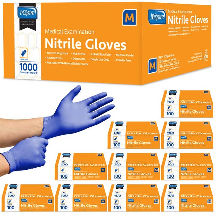 Inspire - Wholesale Gloves - Unisex - Inspire Nitrile Blue Gloves 1000 Count8