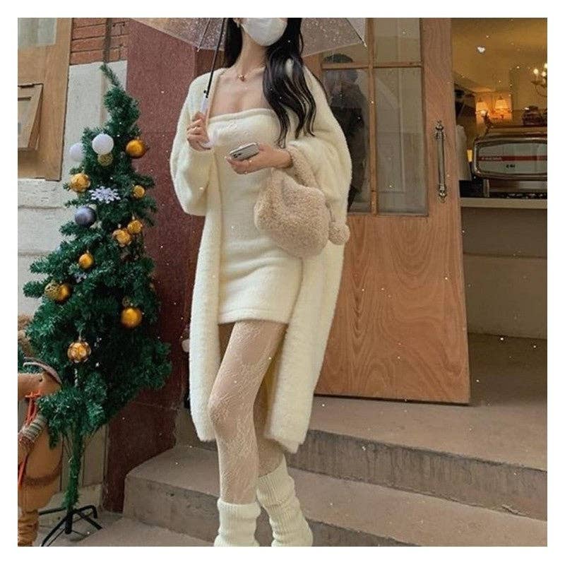 UZ Wholesale Store - Vendita all'ingrosso Cardigan - Donna - Cardigan allentato casual in finta pelliccia di visone a maniche lunghe in tinta unita3