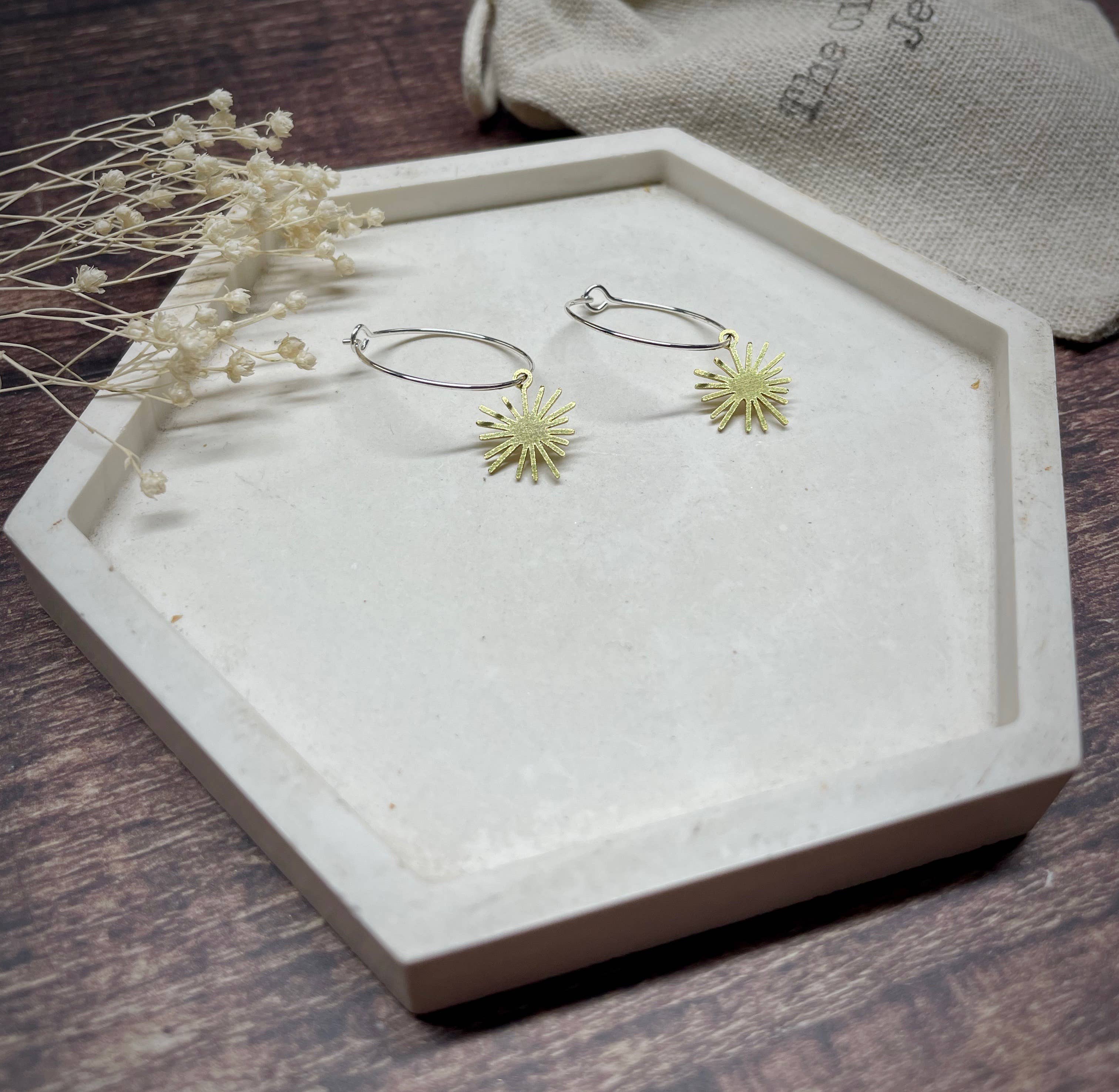 The Old Farmhouse Jewellery – wholesale Dangle earrings – Small Brass Earrings, sterling silver, brass charm, dainty9