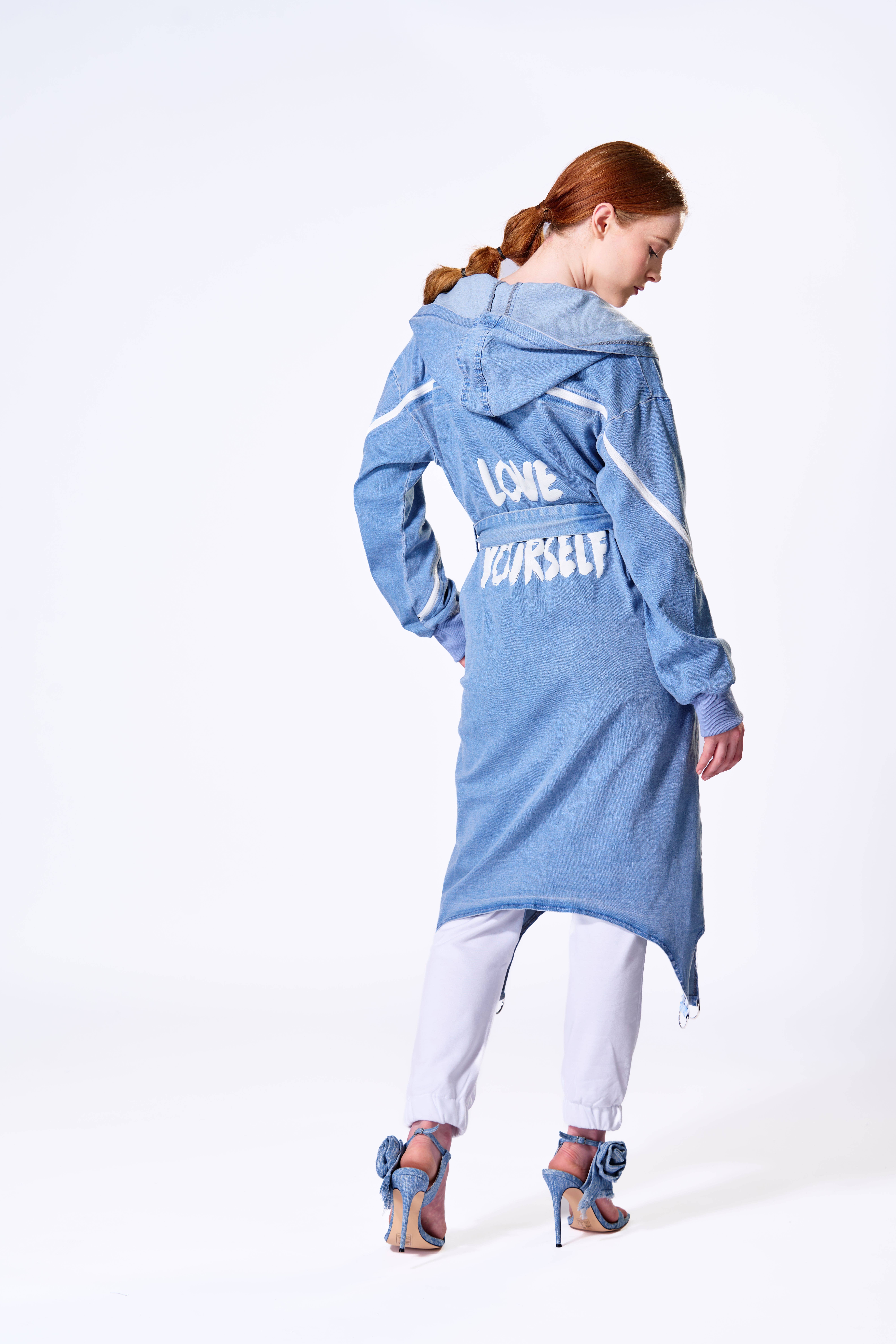 The Fifth Week - Wholesale Spijkerjack/spijkerjas - Dames - Blauwe Denim Peek-A-Boo Duster Jas3