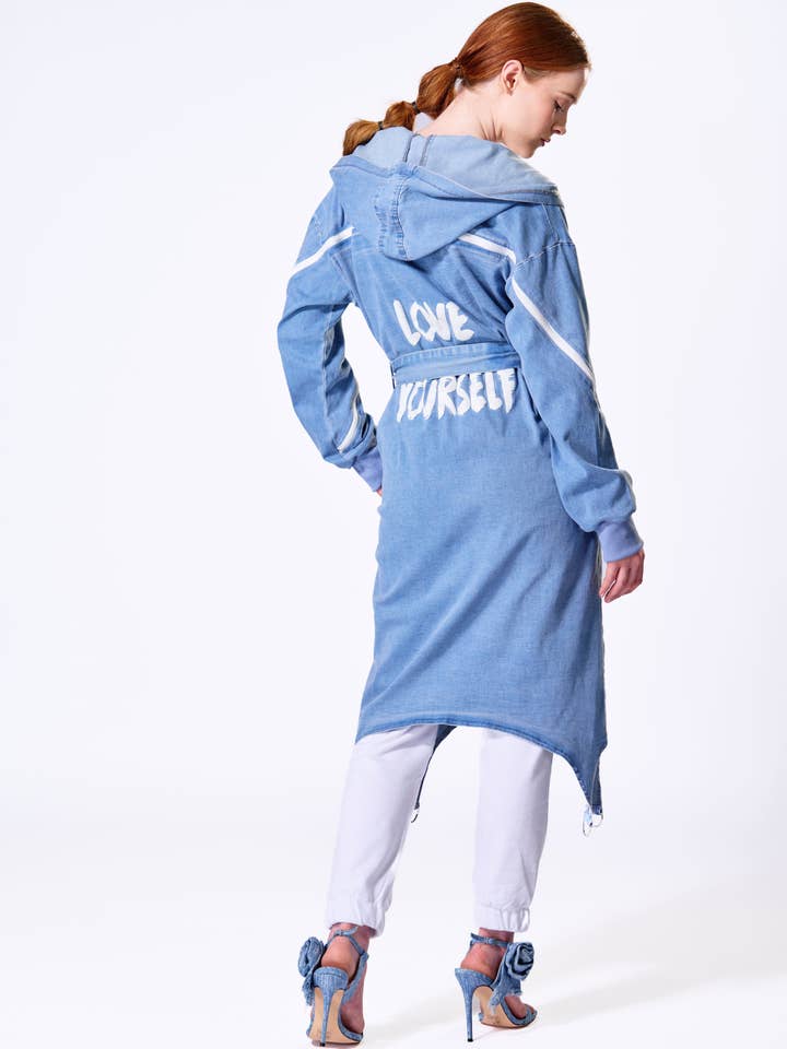 The Fifth Week - Wholesale Spijkerjack/spijkerjas - Dames - Blauwe Denim Peek-A-Boo Duster Jas3