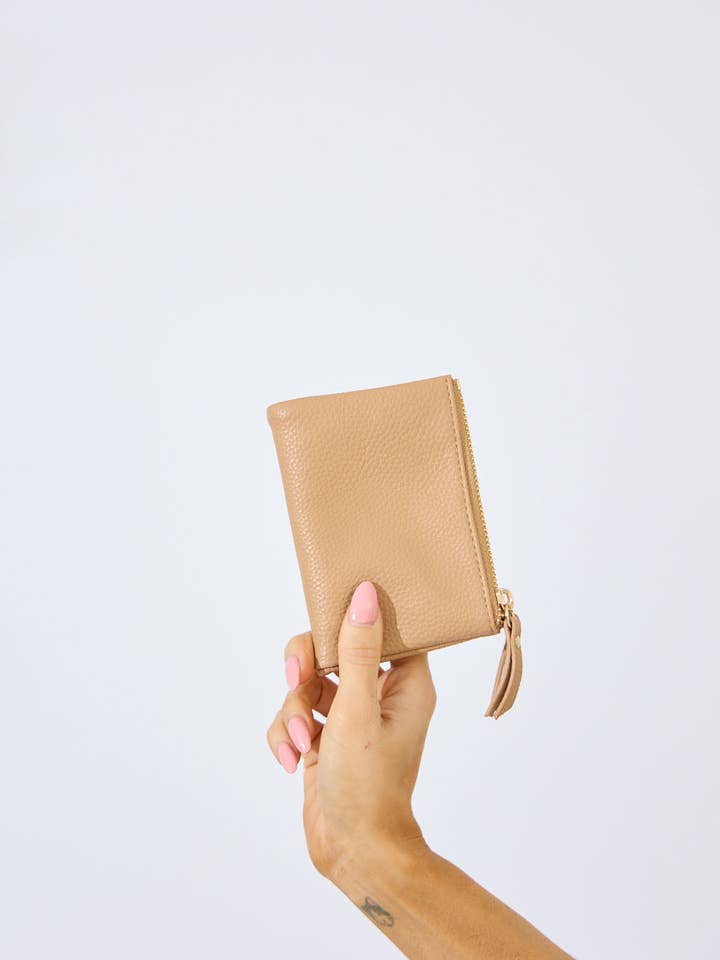 Vegan PU Leather Hamptons Wallet - Beige for wholesale by Nakoa The Label