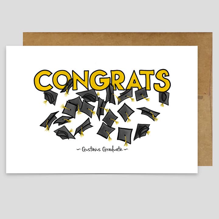 Congratulazioni - Laureato di Gustavus - Biglietto di Auguri per la vendita all'ingrosso da parte di Kevin & Kaia