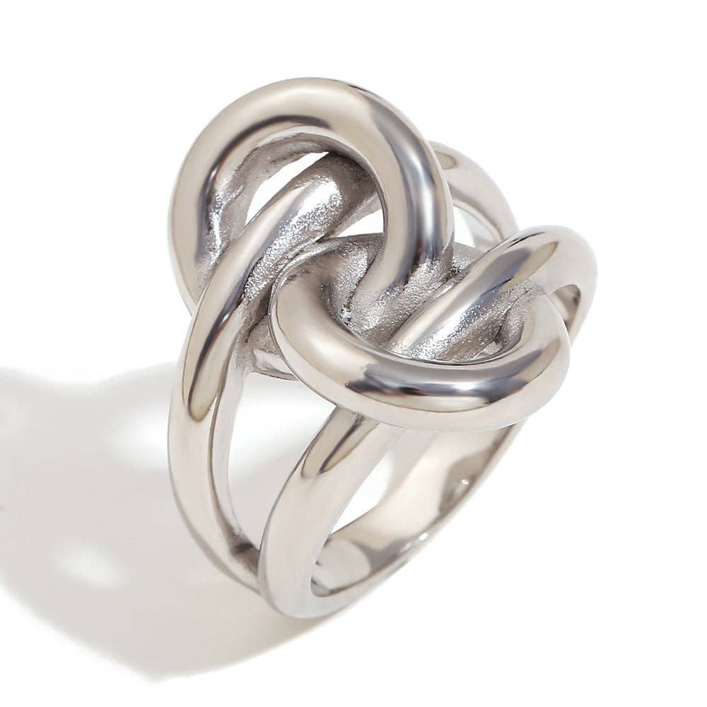 Revelari - Wholesale Band/Stacked Ring - 18K Gold Plated Stainless Steel Double Knot Statement Ring0