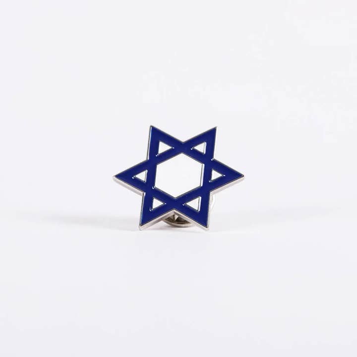 Swanson Christian Products - Wholesale Lapel Pin/Button - Lapel Pin Star Of David Blue & White