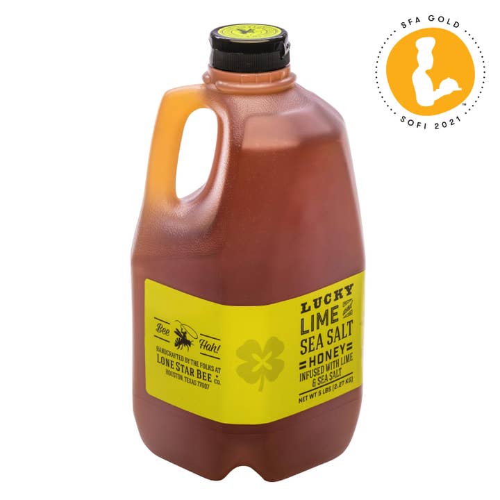 (5 lb) Food Service - Lucky Lime & Sea Salt Honey for wholesale by Lone Star Bee Company