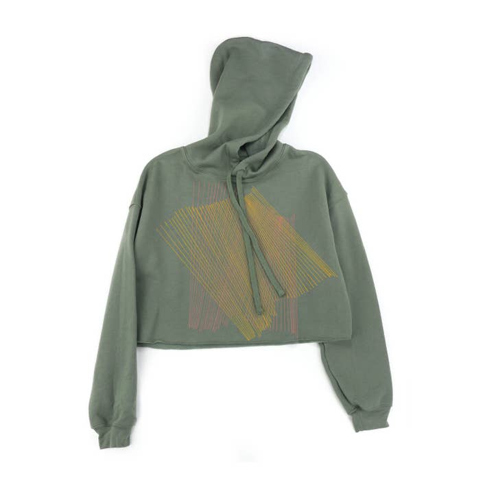 Crossed Lines Mandy Crop Hoodie for wholesale by Supermaggie @ Faire