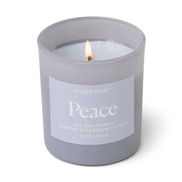 Designworks Collective - Wholesale Jar/Filled Candle - Paddywax Wellness Glass Candle - Blue - Peace0