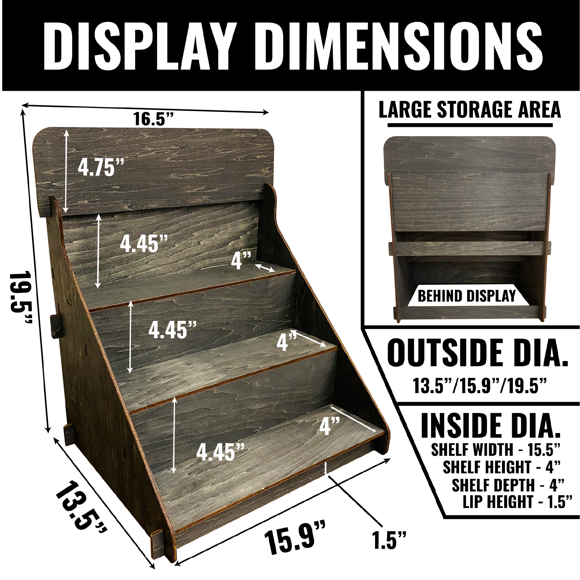 Torched Displays – Suporte/tripé de expositor de loja por atacado – Expositor em 3 níveis para sabonetes, velas e copos térmicos14