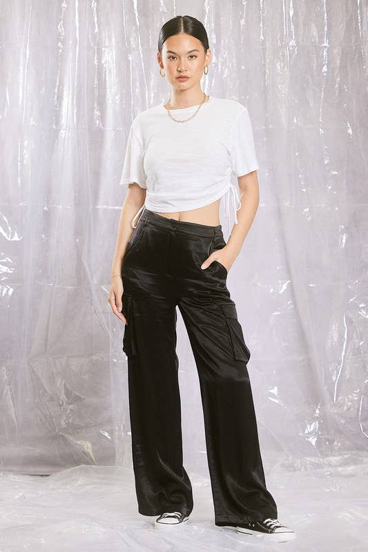ILLA ILLA - Wholesale Pants - Women's - Satin Cargo Pants9