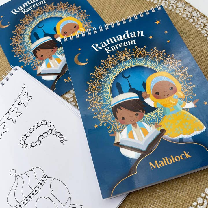 Ramadan Kareem, Livro de Colorir Islâmico, Bloco de Desenho A5 com 20 Motivos Festivos para Entrar no Espírito do Tempo Sagrado e como Atividade para Crianças por atacado de Mindful Papers