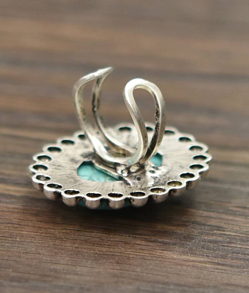 ISAC Trading Inc – wholesale Cocktail/Statement Ring – 750170, Turkos justerbar ring1