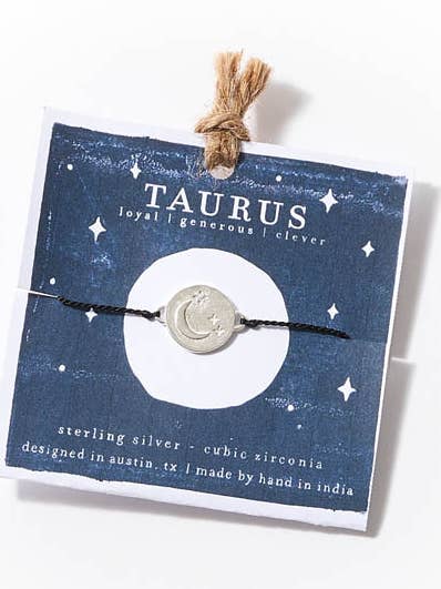 Bracelet du zodiaque Taureau en argent sterling pour la vente par Matr Boomie Fair Trade