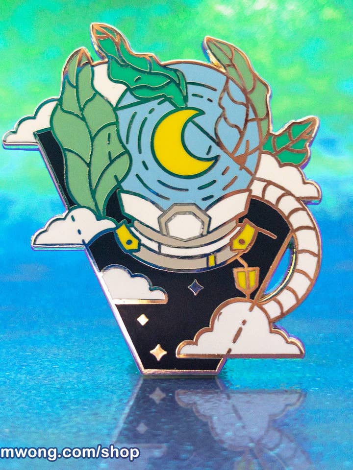 Lunar Tides: Lyrata Enamel Pin for wholesale by Sheila Wong