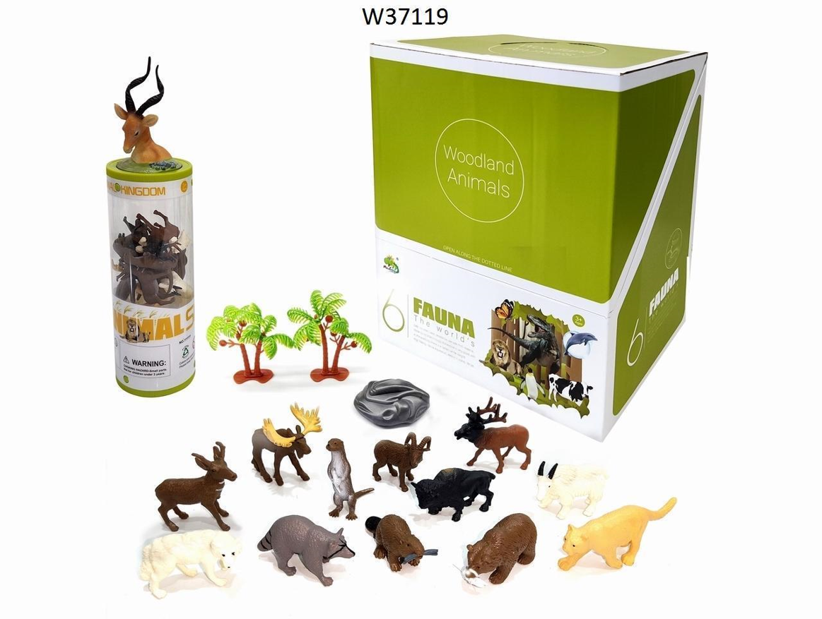 Texas Toy Distribution – wholesale Figurine toy – Kids – North American Animal 3" Figurines Tube with Head Topper, W371191