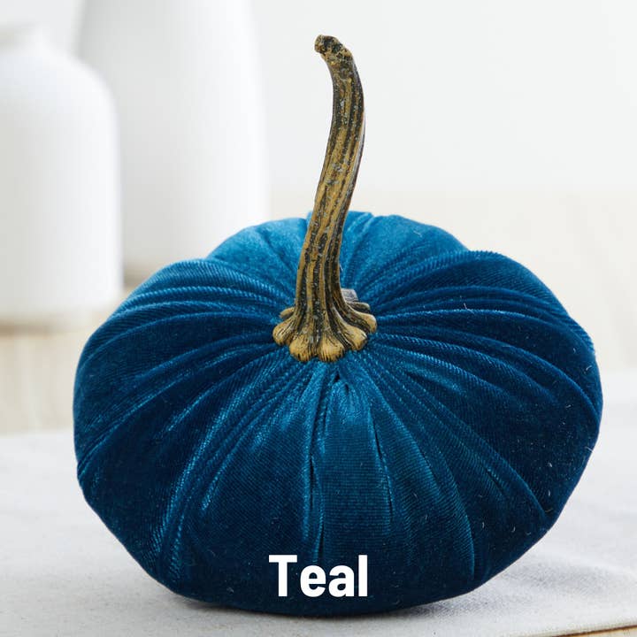Your Heart's Content - Wholesale Decorative Tabletop Object - Pumpkin Small Velvet, Halloween mantel, Autumn table, Gift16
