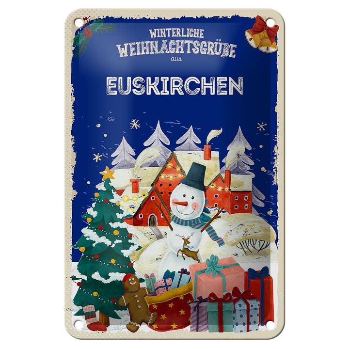 Femer - Wholesale Sign - Christmas Greetings EUSKIRCHEN Tin Sign 12x18cm