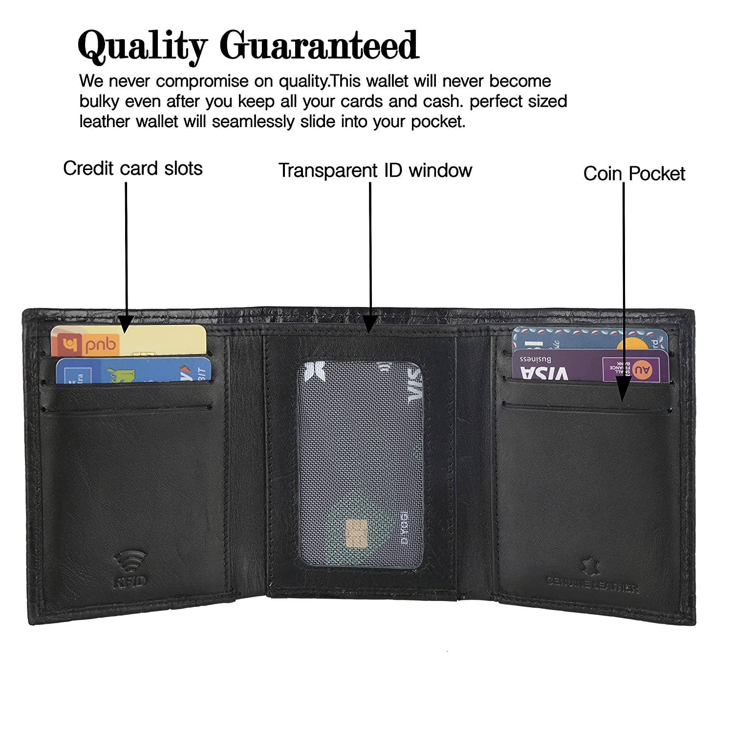 AK INTERNATIONAL - Wholesale Wallet - Men's - Willart Mens Rfid Trifold Wallet | Leather Wallets for Men | Rfid Blocking | Genuine Leather2