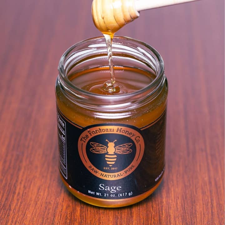 Fantozzi Honey Company - Wholesale Honey - Sage Raw Honey Jar - Gourmet Holiday Gift, 21 oz6
