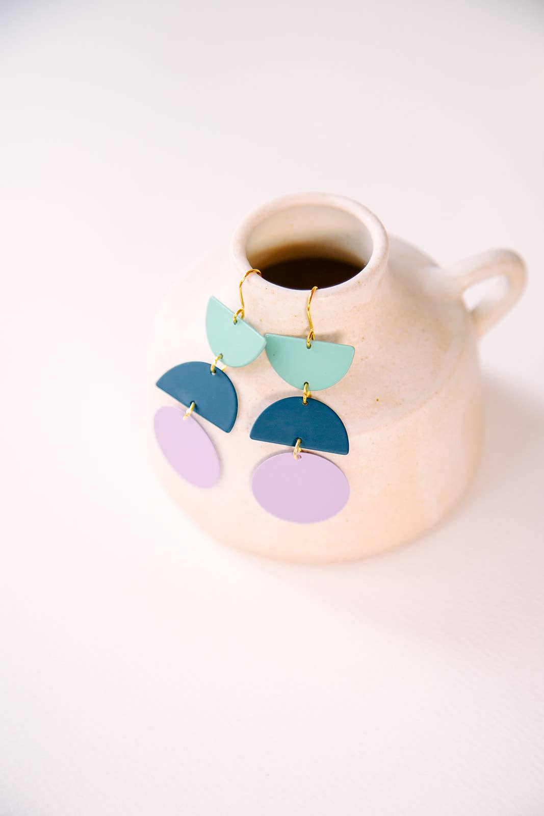 Copper Bee - Wholesale Dangle Earrings - Colour + Brass Block Statement Dangle Earrings1