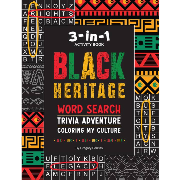 Black Heritage 3-in-1 Activity Book: Word Search, Trivia Adventure, and Coloring My Culture for wholesale by African American Expressions