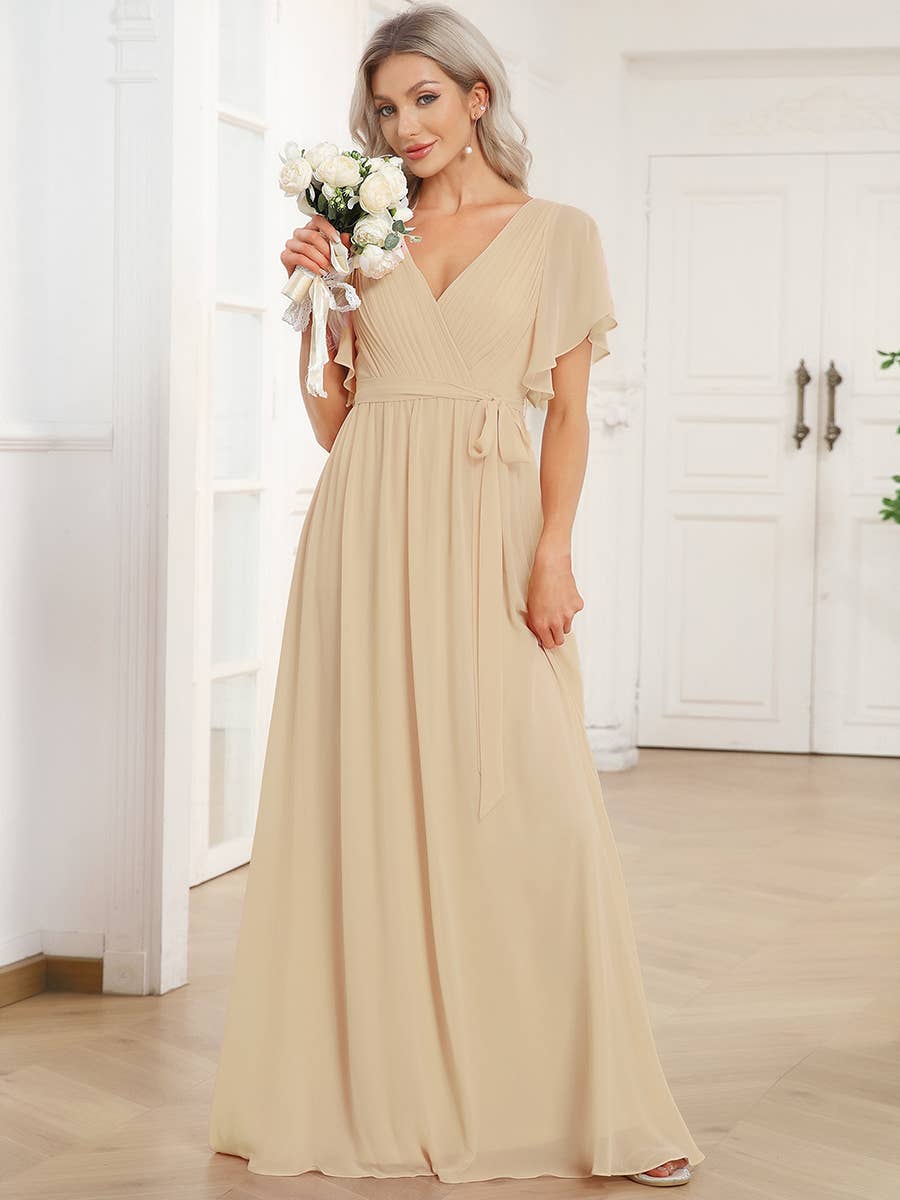 Ever-Pretty - Vente Robe – femme - Robes de soirée à volants à manches courtes exclusives B2B64