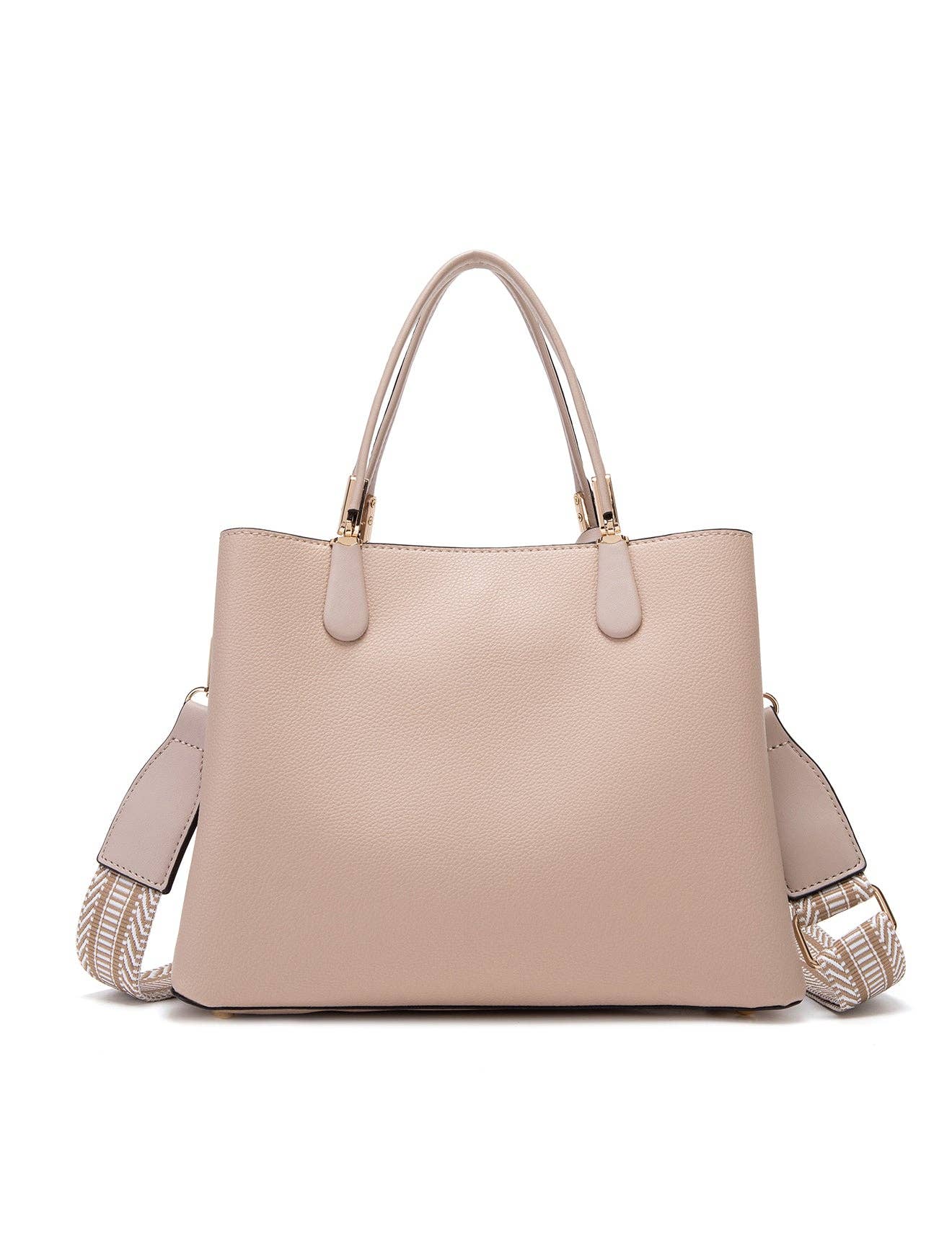 Serenade Beverly Hills Collection - Wholesale Top handle bag – women's - AINSLEY VEGAN TRIPLE COMPARTMENT BAG- XB-2338-TAUPE2