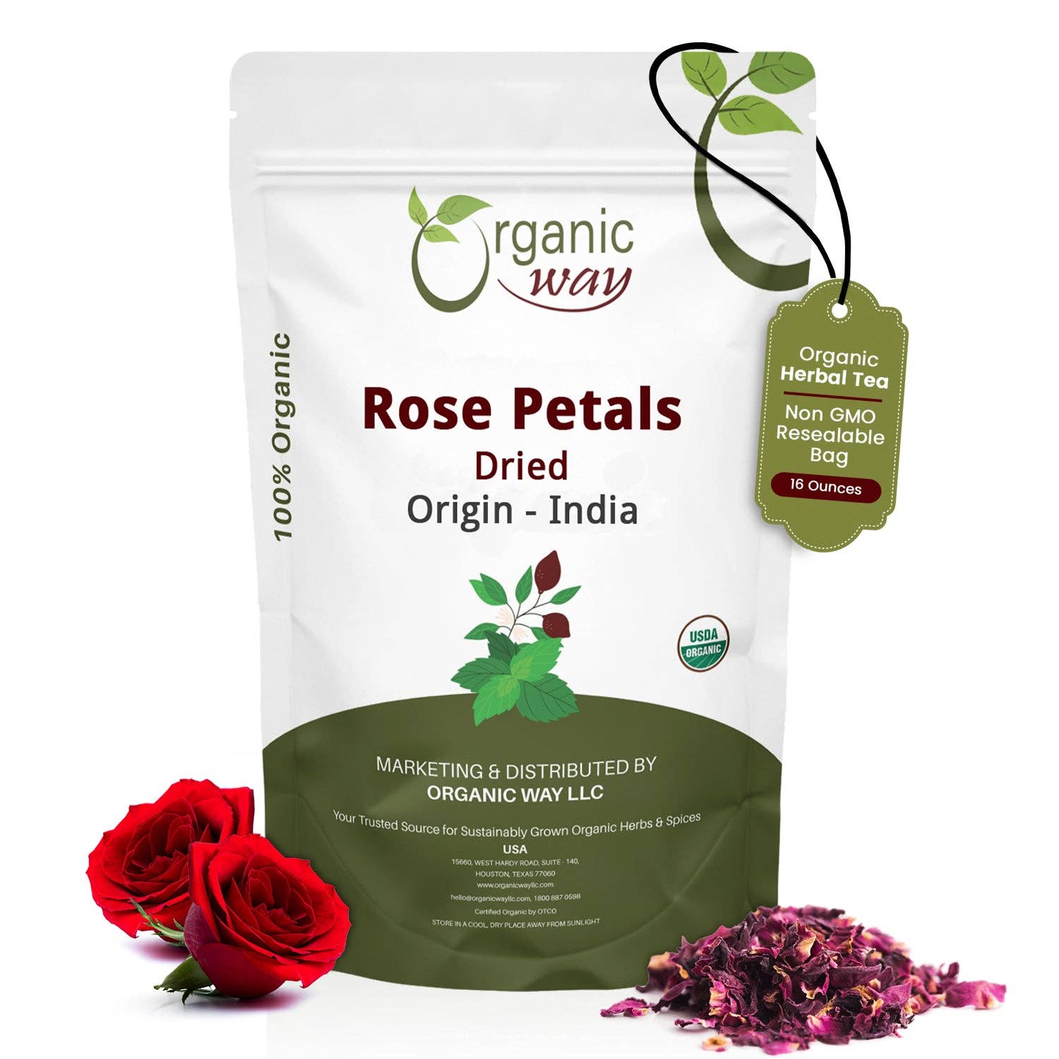 Organic Way LLC – Großhandel Loser Tee – Getrocknete Rosenblätter (Rosa Centifolia) – rein, essbar und duftend für Tee | USDA- und koscher-zertifiziert | vegan, gentechnikfrei & glutenfrei | 100 % naturbelassen aus Indien8