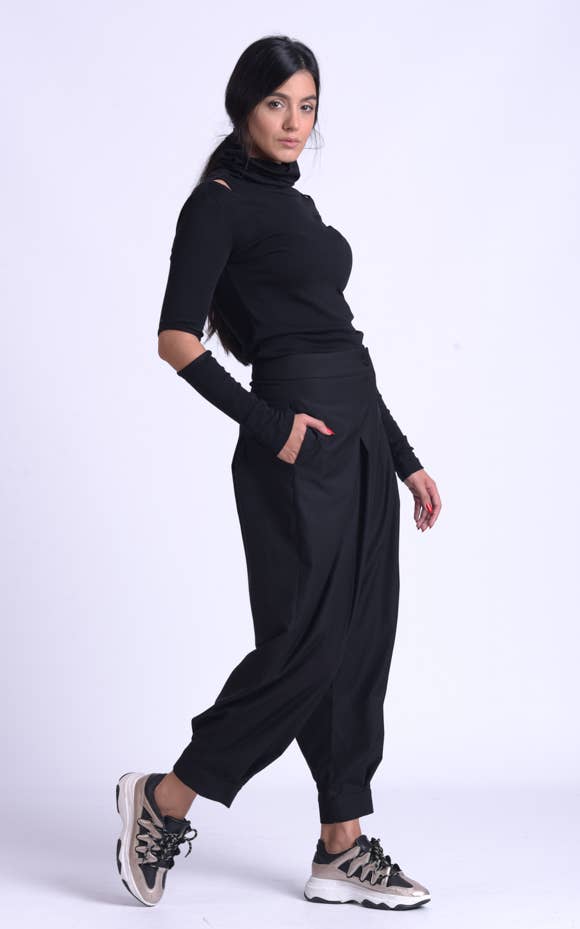 Metamorphoza - Wholesale Pants - Women's - Black Loose Pants5