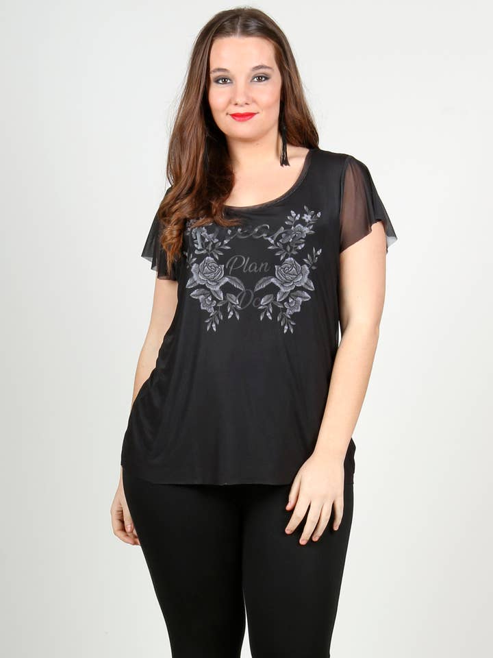 T-shirt in tulle con stampa posizionale per la vendita all'ingrosso da parte di More Than Angels