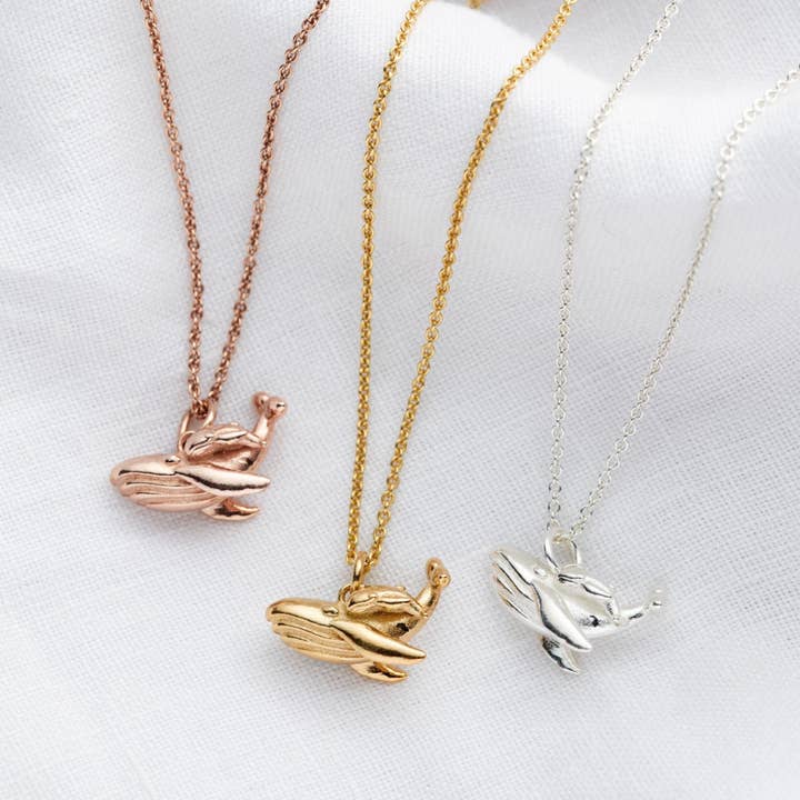 Mummie & Baby Walvis Bedelketting voor wholesale door Posh Totty Designs