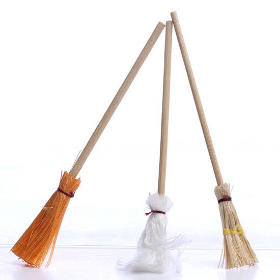 Factory Direct Craft - Wholesale Doll Accessory Kit - Kids - Set of Mini Straw Brooms and Mop  2