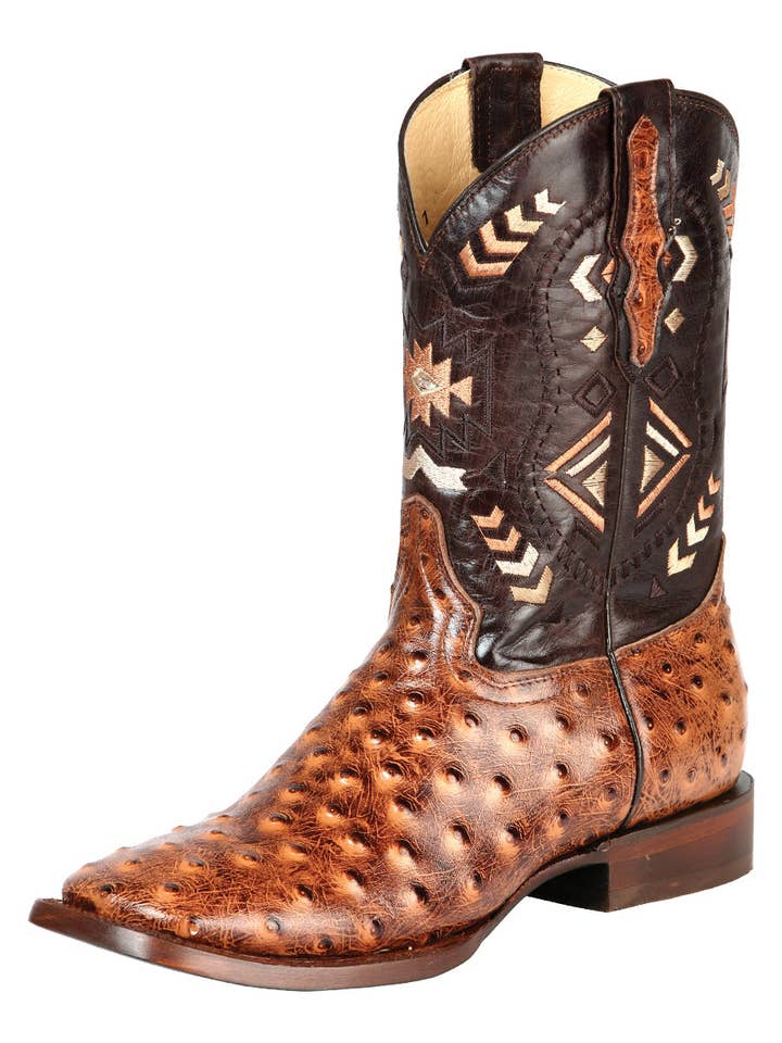 Bota El General Rodeo - Avestruz Estampada Shedron 51239 por atacado de El General Western Wear