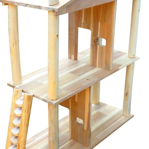 Q Toys – Großhandel Holzspielzeug – Kinder – Öko-Puppenhaus aus recyceltem Gummi- und Akazienholz4