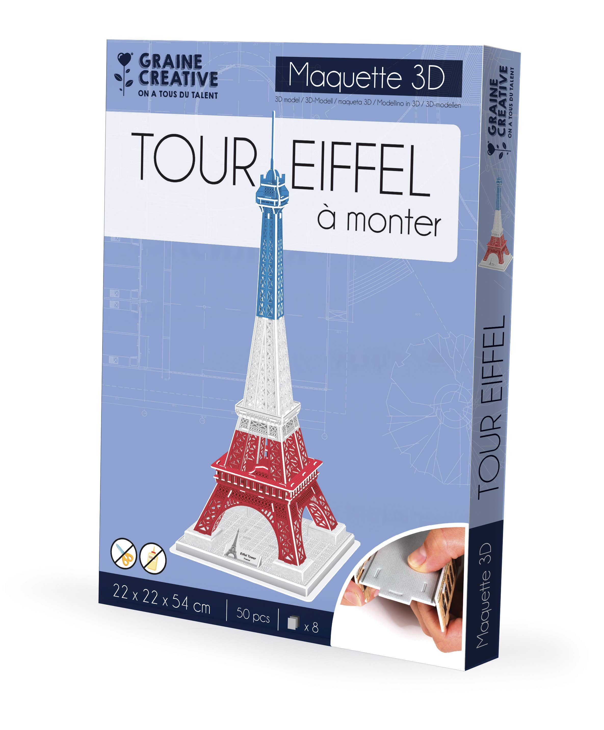 Graine Créative - Venta al por mayor Kit de manualidades - MODELO 3D DE LA TORRE EIFFEL0