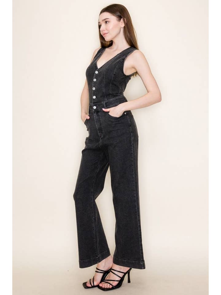 White Birch - Wholesale Jumpsuit - Women's - JP50277 Short Sleeve Solid Knit Jumpsuit3