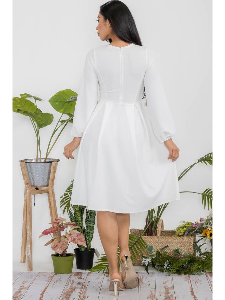 H&H Fashion Inc. - Wholesale Dress - Women's - HH772R-S Midi Babydoll 3/4 Sleeve Dress12