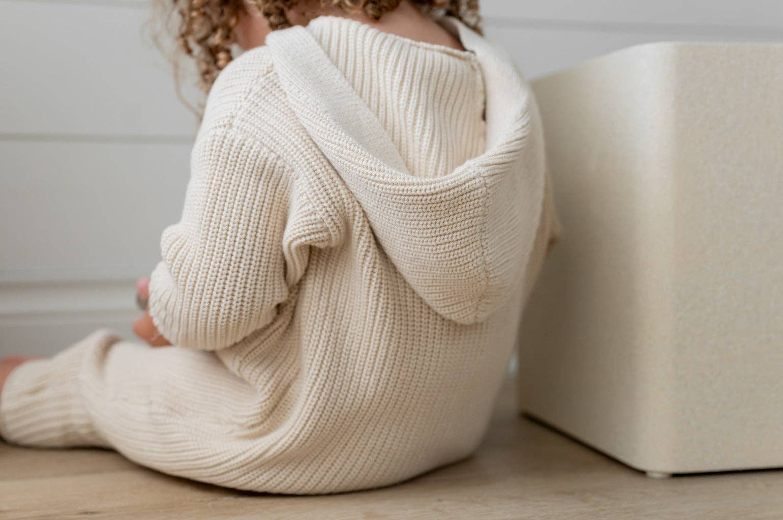 Yooushi - Wholesale Jumpsuit - Baby - Sand Shell Hooded Knit Playsuit3