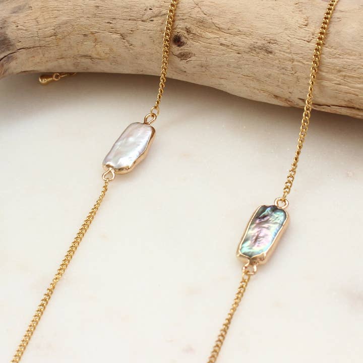 Baroque Pearl Bracelet, Gold Dipped Pearl (1B18) for wholesale by iBijoux