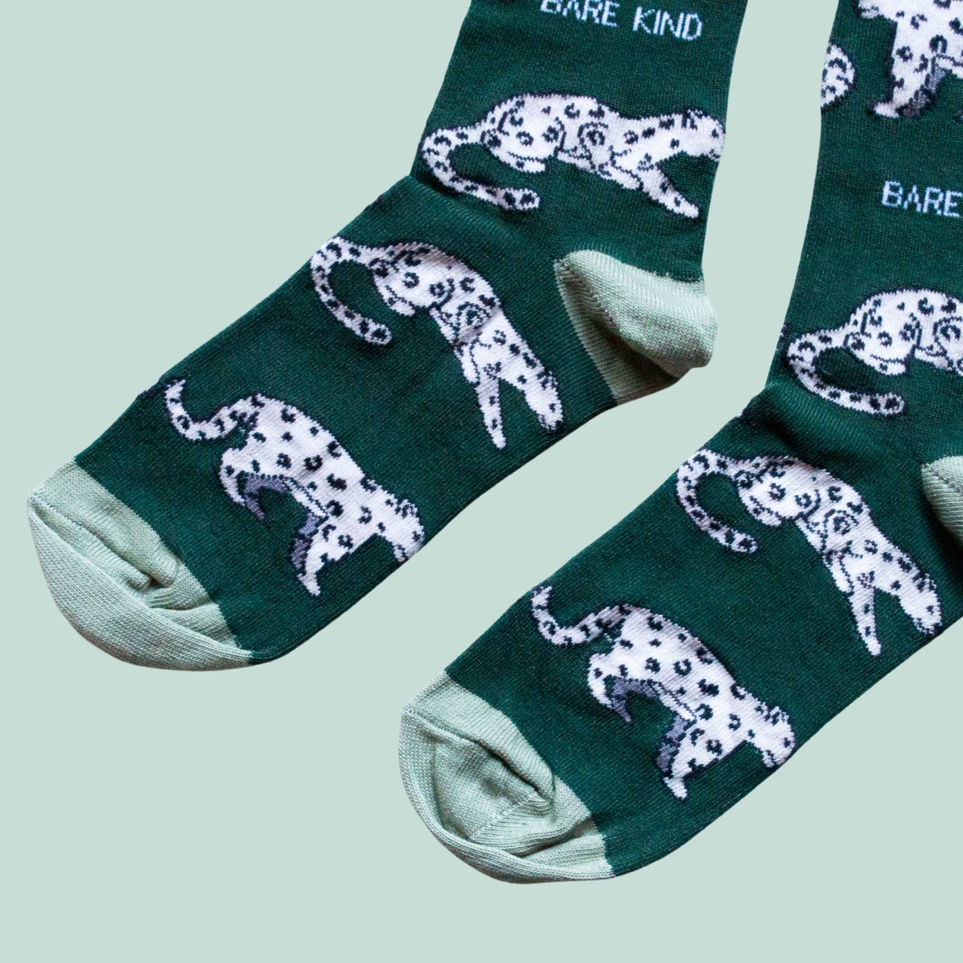 Bare Kind Socks - Wholesale Socks - Unisex - Snow Leopard Socks | Bamboo Socks | Sea Green Socks3