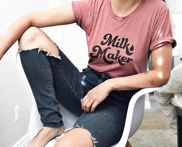 The Little Milk Bar - Wholesale Screen Printed T-Shirt - Women's - Milk Maker Tee15