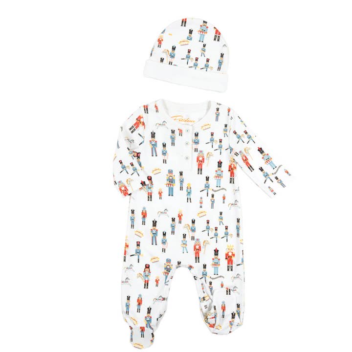 "Nutcracker and Toy Soldiers" baby onesie Pima cotton for wholesale by Petidoux